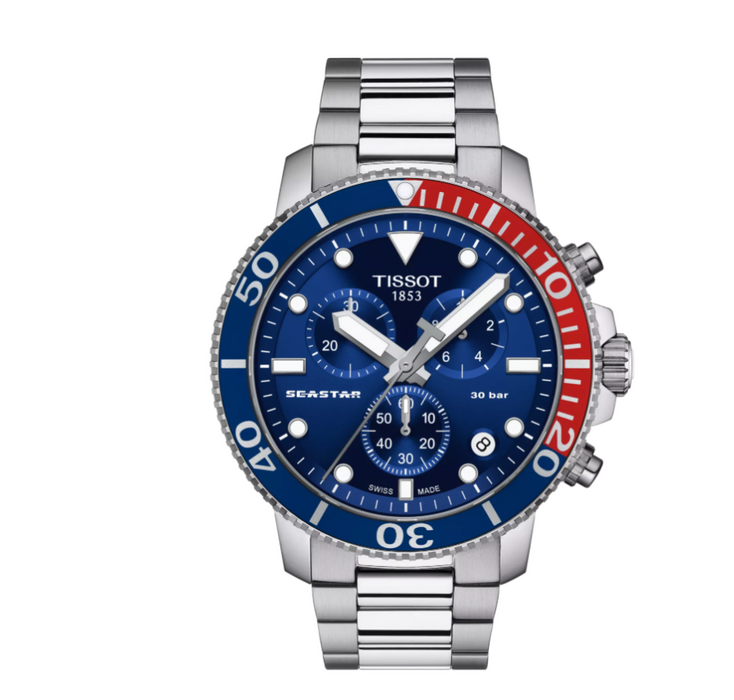 Tissot Seastar 1000 Quartz Chrono Gradient Blue Dial Men Watch T1204171104103