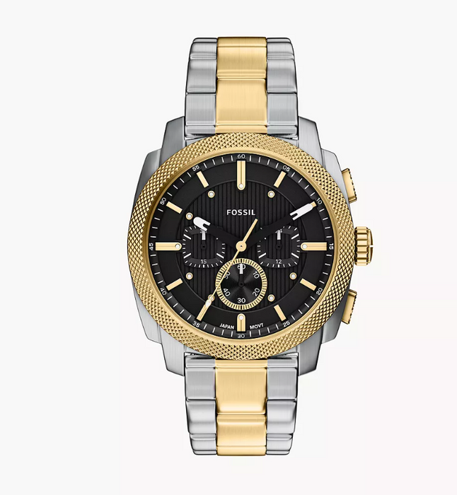 Fossil Machine Black Stainless Steel Men Watch Fs6159