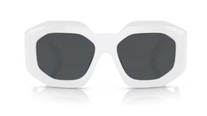 Versace 0VE4424U 314/87 White-Gold/Dark Gray Oval Women's Sunglasses