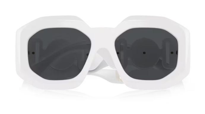 Versace 0VE4424U 314/87 White-Gold/Dark Gray Oval Women's Sunglasses