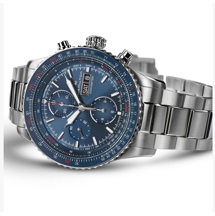 Hamilton Chronograph Watch Khaki Aviation Blue H76746140