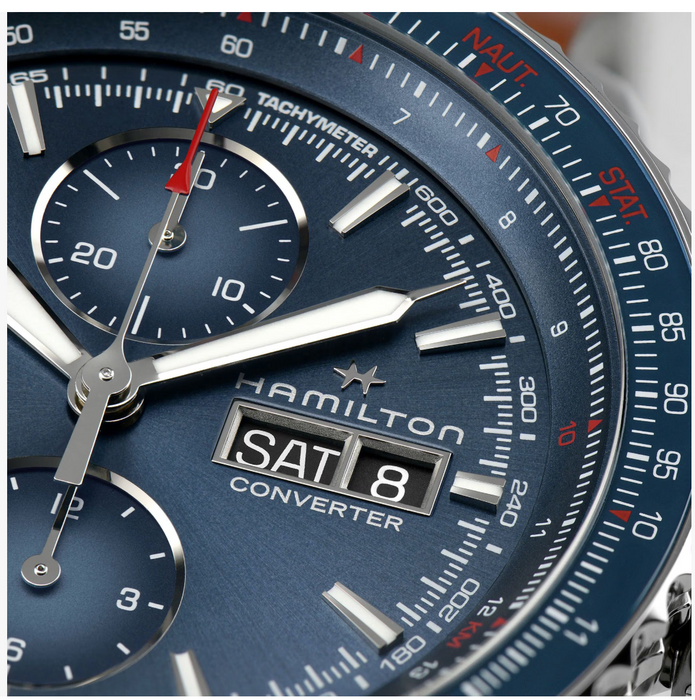 Hamilton Chronograph Watch Khaki Aviation Blue H76746140
