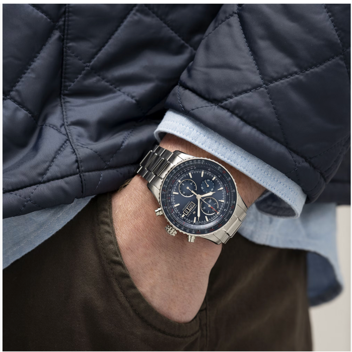 Hamilton Chronograph Watch Khaki Aviation Blue H76746140