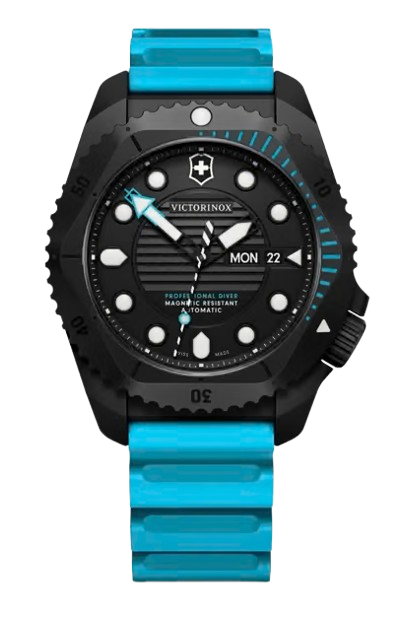 Victorinox Dive Pro Automatic Black Titanium Blue Rubber Men's Watch 242071