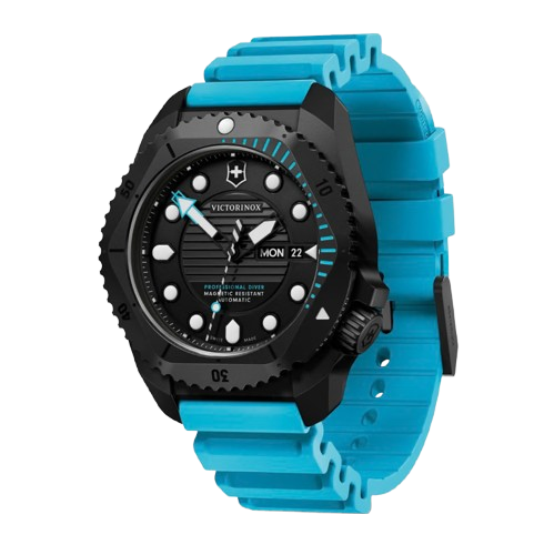 Victorinox Dive Pro Automatic Black Titanium Blue Rubber Men's Watch 242071
