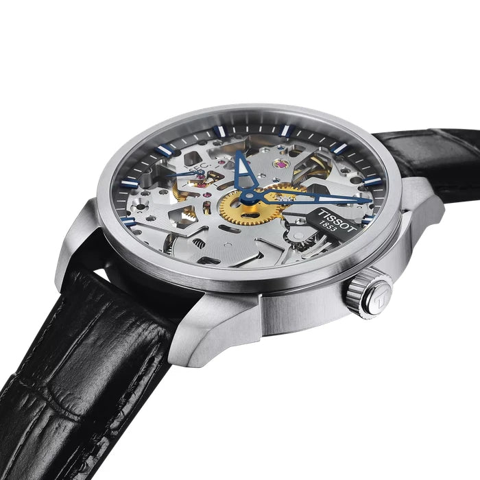 Tissot T-Complication Squelette 43Mm T0704051641100 Transparent Men's Watch_5