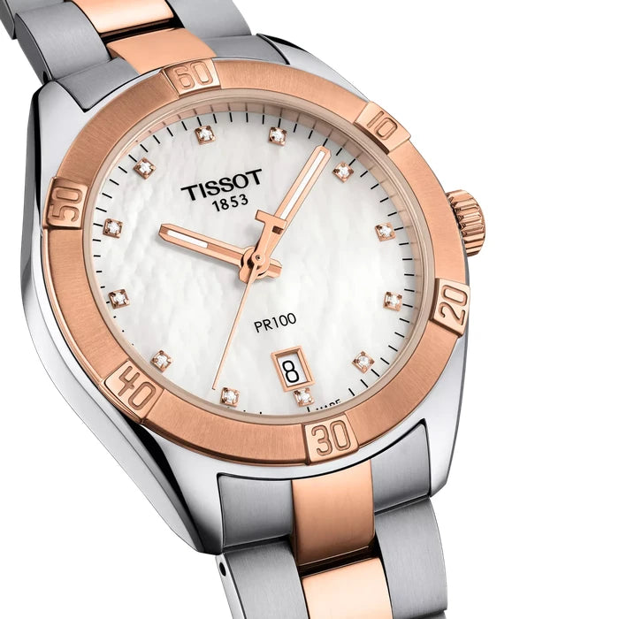 Tissot Pr 100 Sport Chic 36Mm T1019102211600 White mother-of-pearl Women's Watch_4