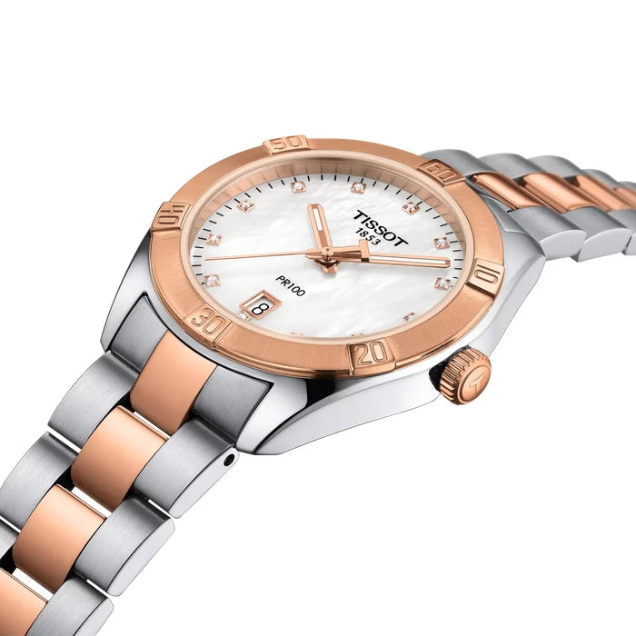 Tissot Pr 100 Sport Chic 36Mm T1019102211600 White mother-of-pearl Women's Watch_5