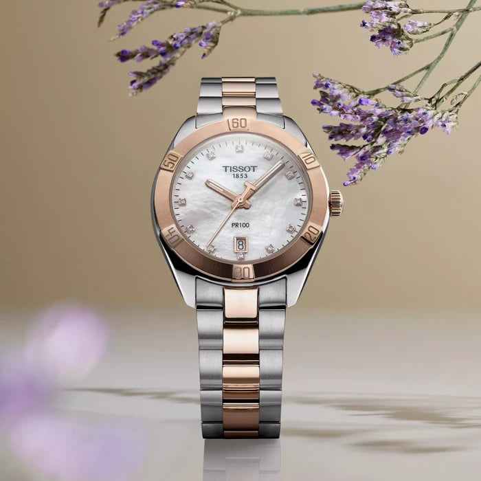 Tissot Pr 100 Sport Chic 36Mm T1019102211600 White mother-of-pearl Women's Watch_6
