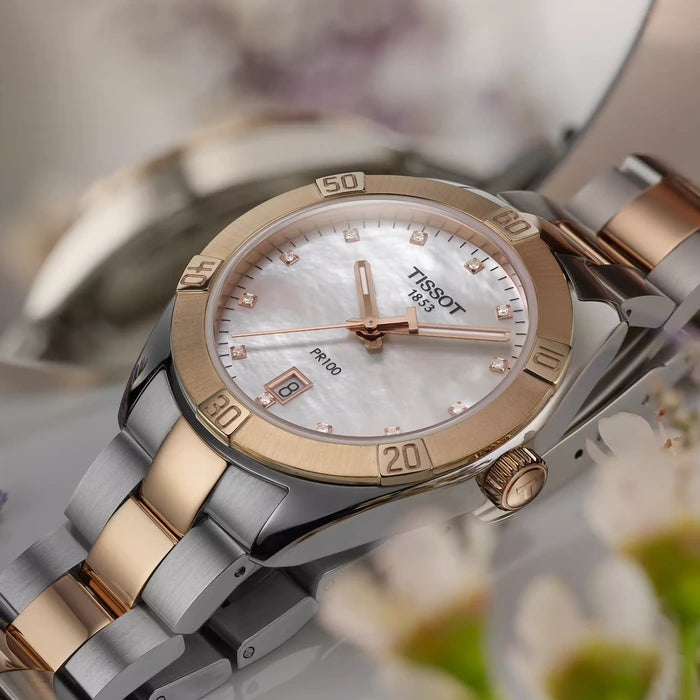 Tissot Pr 100 Sport Chic 36Mm T1019102211600 White mother-of-pearl Women's Watch_7