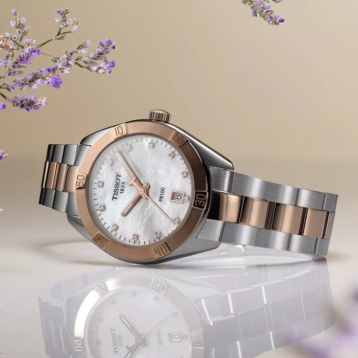 Tissot Pr 100 Sport Chic 36Mm T1019102211600 White mother-of-pearl Women's Watch_8