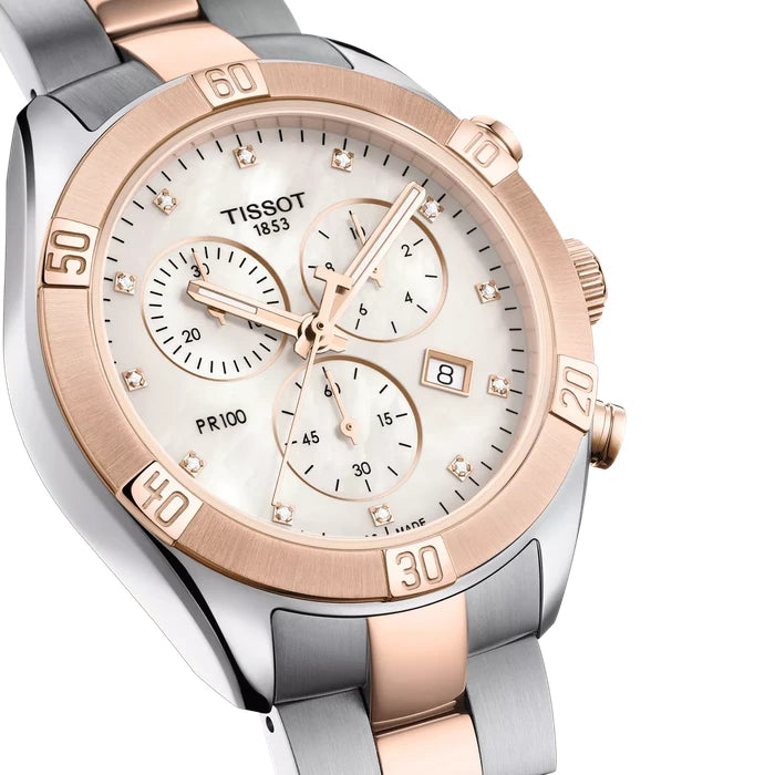 Tissot Pr 100 Sport Chic 38Mm T1019172211600 White mother-of-pearl Women's Watch_3