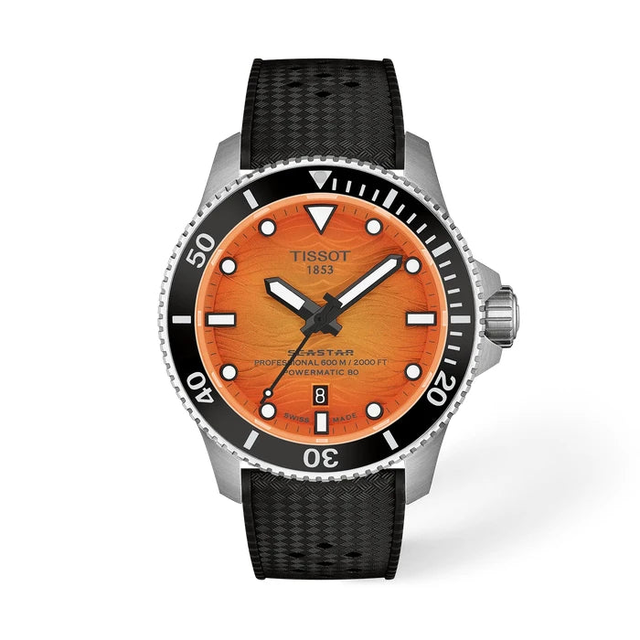 Tissot Seastar 2000 Professional 44mm Orange Watch T1209071728100