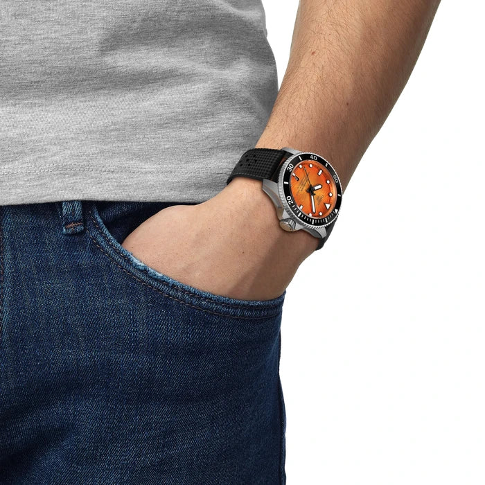 Tissot Seastar 2000 Professional 44mm Orange Watch T1209071728100