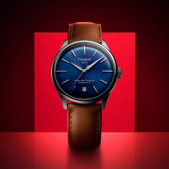 Tissot Chemin Des Tourelles 42Mm T1394071604100 Blue Men's Watch_9