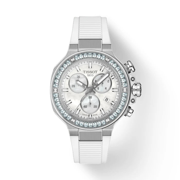 Tissot T-Race 38Mm T1418179711100 White mother-of-pearl Unisex Watch_1