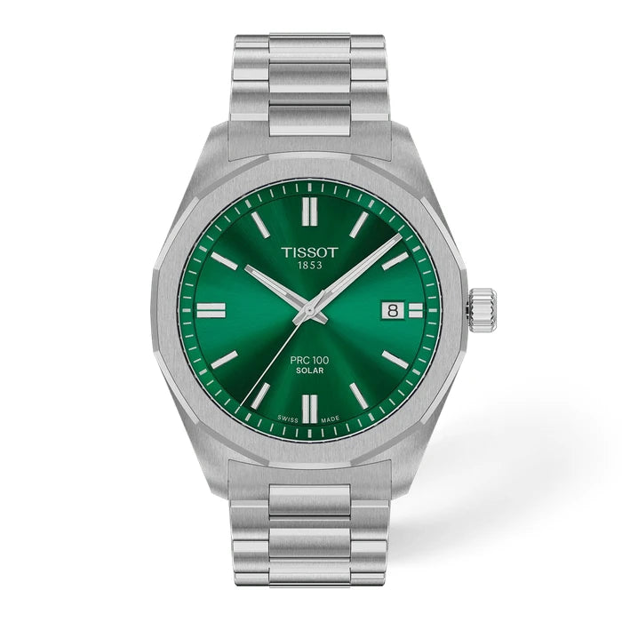 Tissot PRC 100 Solar 39mm Green Watch T1514221109100
