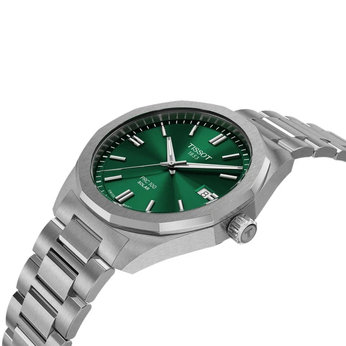 Tissot PRC 100 Solar 39mm Green Watch T1514221109100