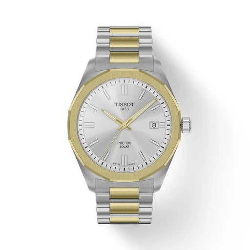 Tissot Prc 100 Solar 39Mm T1514222203100 Silver Men's Watch_1