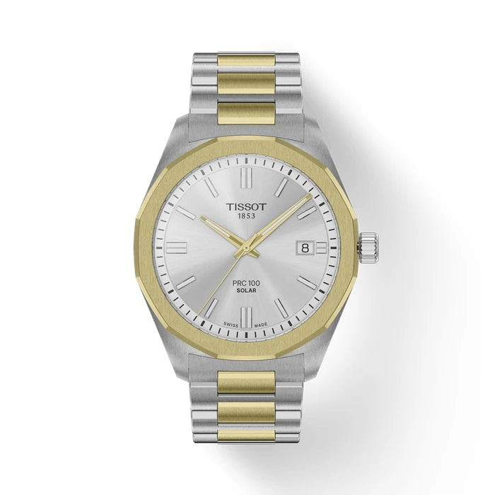 Tissot Prc 100 Solar 39Mm T1514222203100 Silver Men's Watch_1