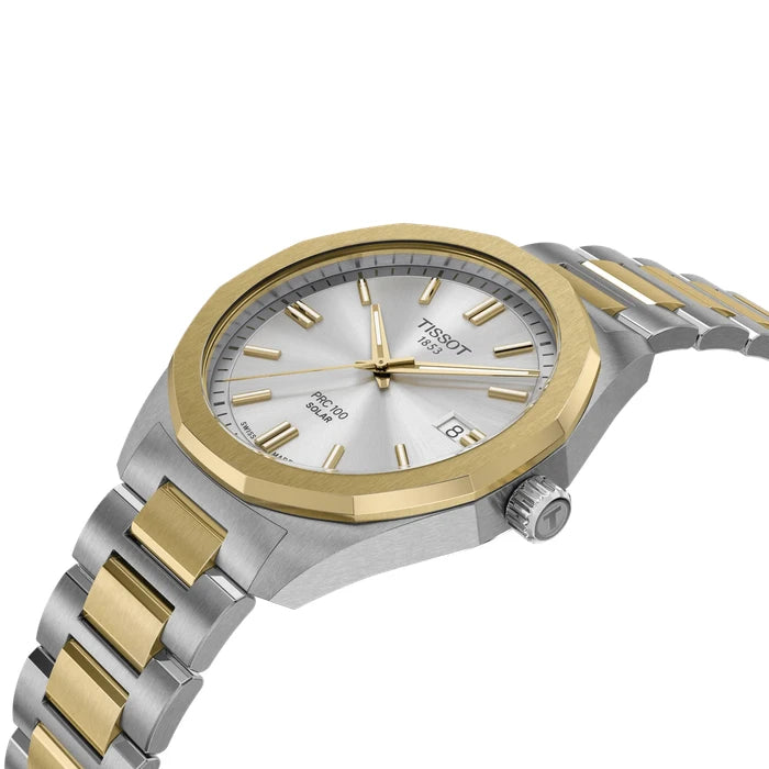 Tissot Prc 100 Solar 39Mm T1514222203100 Silver Men's Watch_5