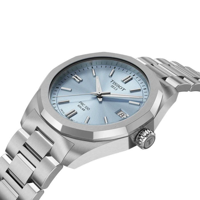 Tissot Prc 100 Solar 34Mm T1518221135100 Ice blue Women's Watch_5