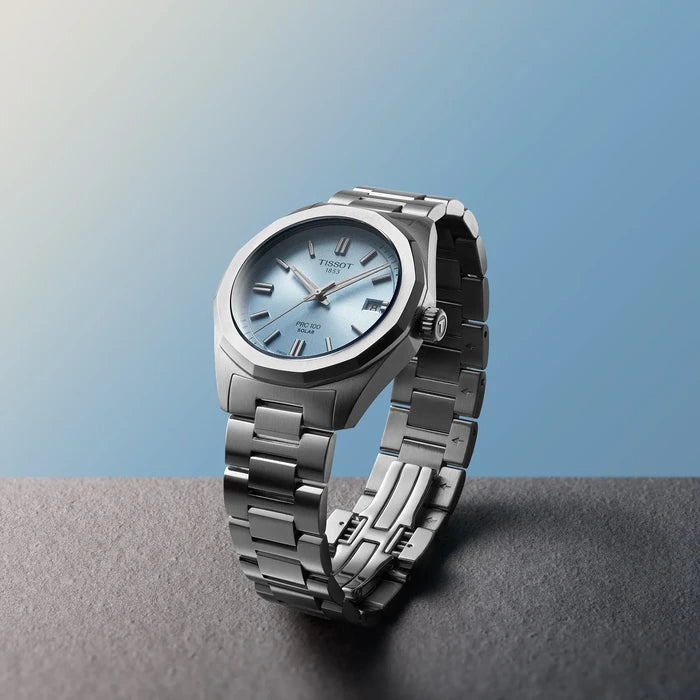 Tissot Prc 100 Solar 34Mm T1518221135100 Ice blue Women's Watch_7