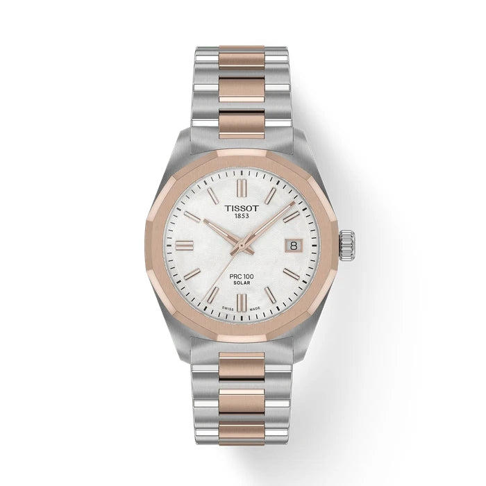 Tissot Prc 100 Solar 34Mm T1518222211100 White mother-of-pearl Women's Watch_1