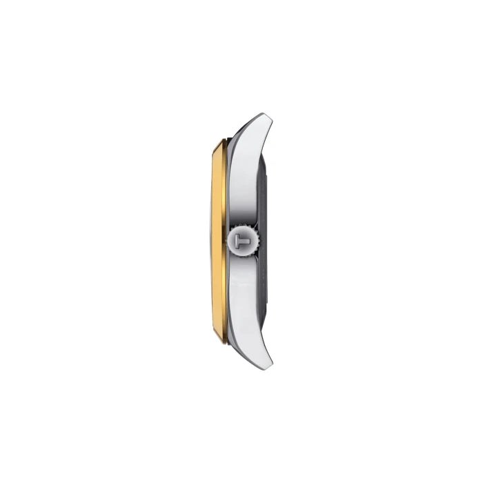 Tissot Gentleman Gold Bezel 40mm Silver Watch T9274074103101