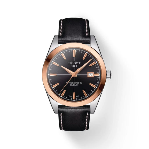 Tissot Gentleman Gold Bezel 40Mm T9274074605100 Sunray satinated black Men's Watch_1