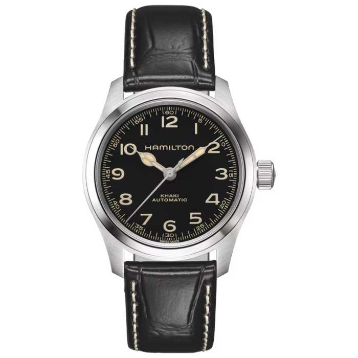 Hamilton Khaki Field Murph Auto Black Dial leather Strap Men's Watch H70405730