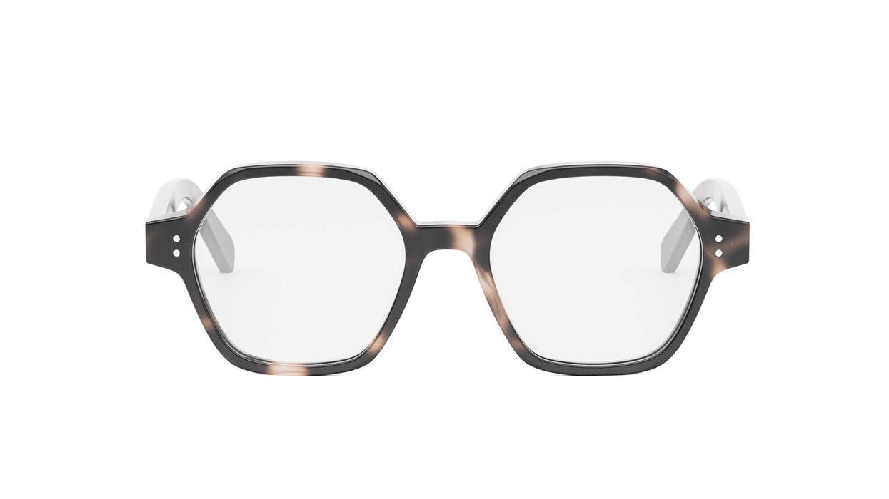 CELINE THIN CL50142I 055 Shiny Coloured Havana Geometric Women's Eyeglasses