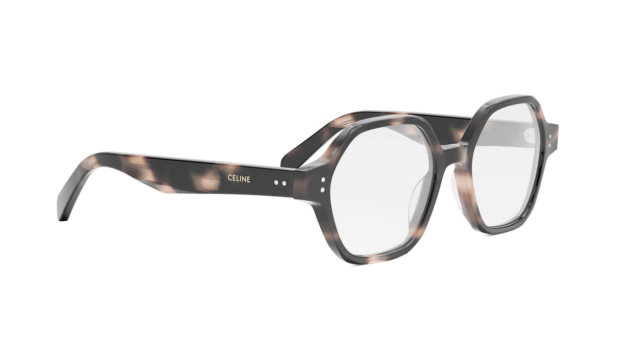 CELINE THIN CL50142I 055 Shiny Coloured Havana Geometric Women's Eyeglasses