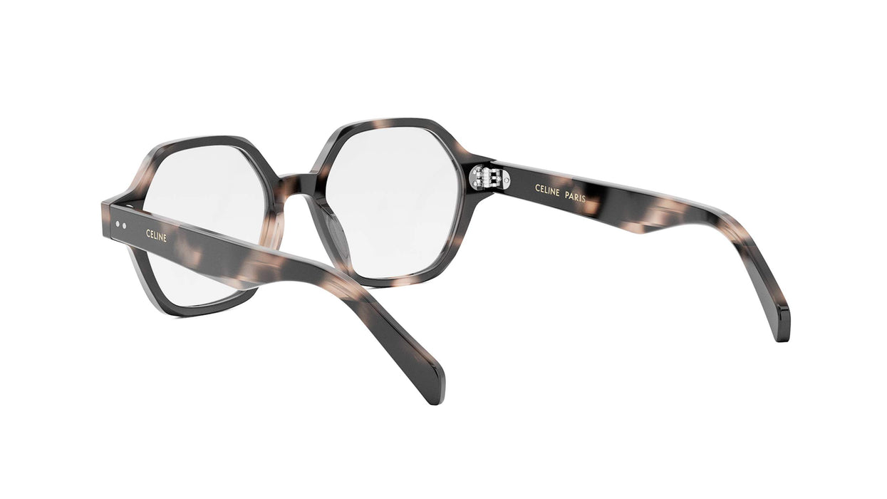 CELINE THIN CL50142I 055 Shiny Coloured Havana Geometric Women's Eyeglasses