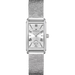 Silver Hamilton watch with mesh band on a white background