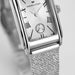 Silver Hamilton watch with mesh band on a white background