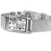 Silver watch with mesh band on a white background