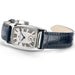Hamilton watch with blue strap on a white background