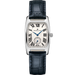 Hamilton watch with black leather strap on a white background
