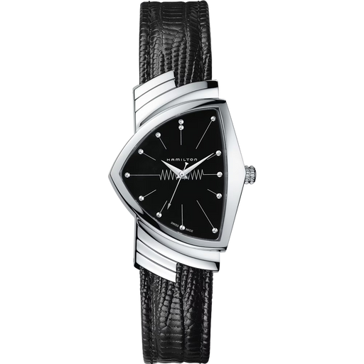 Hamilton Ventura Quartz Black Dial Leather | H24411732