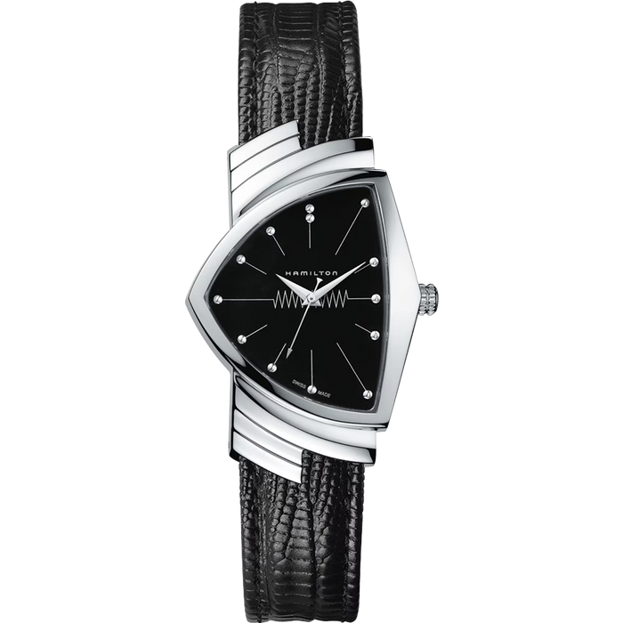 Hamilton Ventura Quartz Black Dial Leather | H24411732
