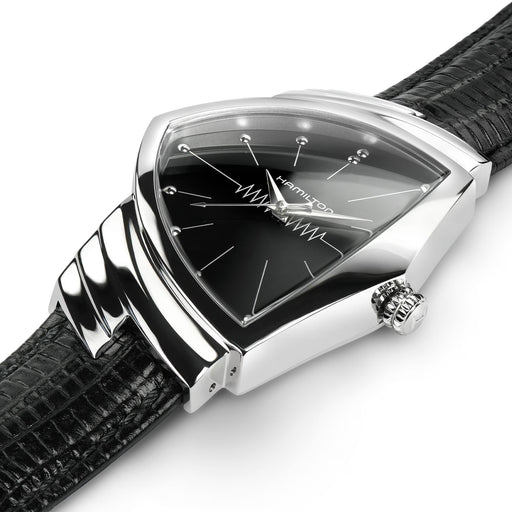 Hamilton Ventura Quartz Black Dial Leather | H24411732