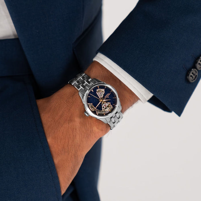Hamilton Jazzmaster Open Heart Lady Auto Automatic 36mm Blue Dial Watch H32215142
