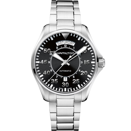 Hamilton Khaki Aviation Pilot Day Date Auto Black Dial Men’s Watch H64615135