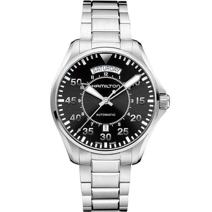 Hamilton Khaki Aviation Pilot Day Date Auto Black Dial Men’s Watch H64615135