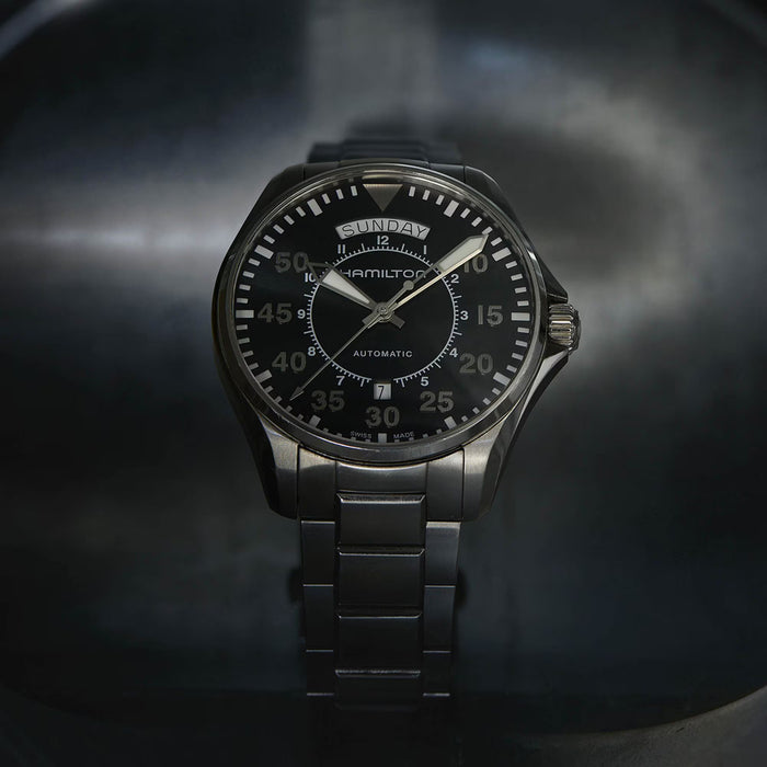 Hamilton Khaki Aviation Pilot Day Date Auto Black Dial Men’s Watch H64615135