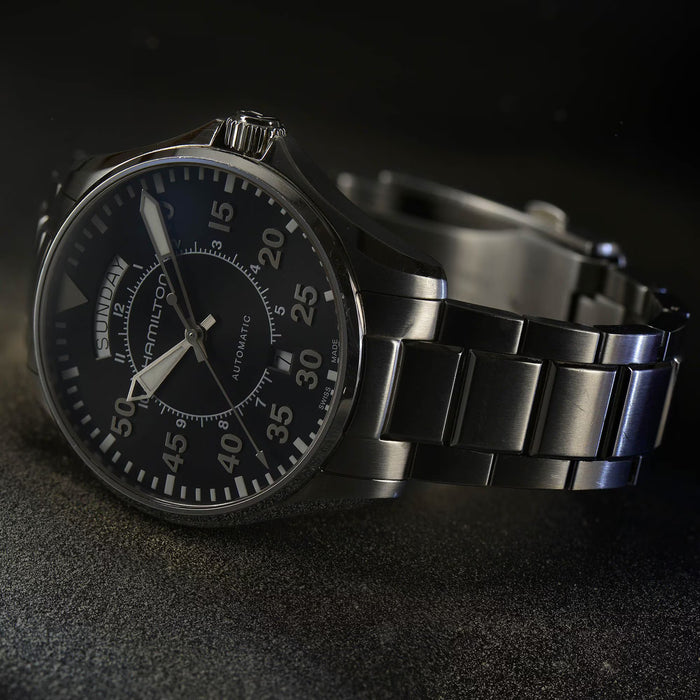 Hamilton Khaki Aviation Pilot Day Date Auto Black Dial Men’s Watch H64615135