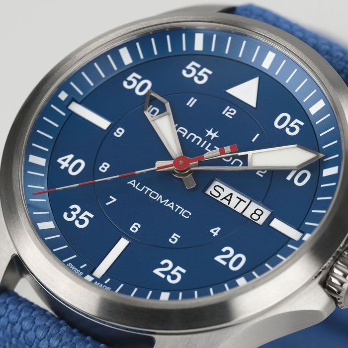 Hamilton Khaki Aviation Pilot Day Date Auto Air-Glaciers Blue Men’s Watch H64655941