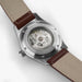 Hamilton watch with brown leather strap on a white background