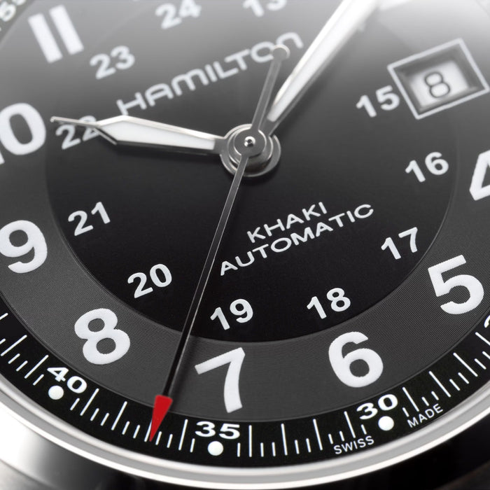 Hamilton Khaki Field Auto Black Dial Leather | H70555533